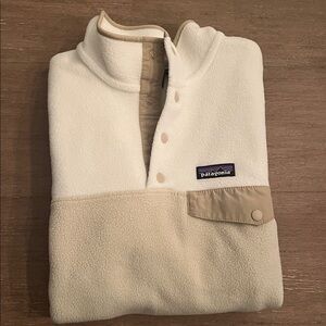 Patagonia Synchilla Cream and Tan Snap-T, Size M